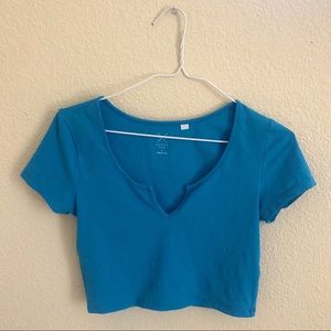 blue cropped pacsun tee